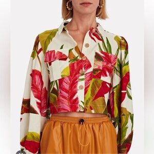 FARM RIO Spring Forest Shirt Button Down Long Sleeve SIZE XS NWT